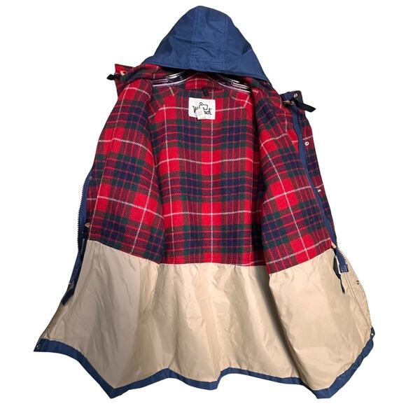 Woolrich Vtg Blue Barn Coat Red Wool Plaid Lining 1960’s Men Sz L USA Gorpcore - Picture 4 of 16